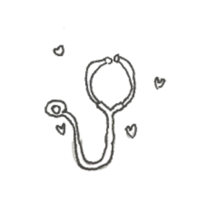 Drawing of a stethoscope